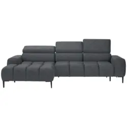 Ecksofa in Webstoff Dunkelgrau 177/270 cm