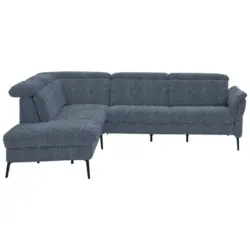 Ecksofa in Struktur Blau 235/275 cm