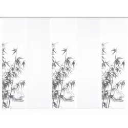 Fl&auml;chenvorhang in Wei&szlig;, Grau Hochglanz blickdicht