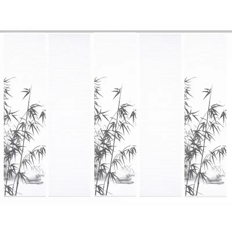 Fl&auml;chenvorhang in Wei&szlig;, Grau Hochglanz blickdicht