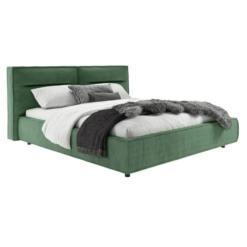 Polsterbett gepolstertes Kopfteil Gr&uuml;n 160/200 cm
