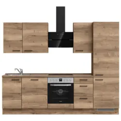 K&uuml;chenleerblock 270 cm in Eiche dunkel