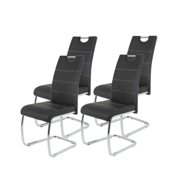 Schwingstuhl-Set 4 St&uuml;ck mit Griff Lederlook