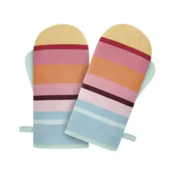 Ofenhandschuh Hellrosa, Pastellblau