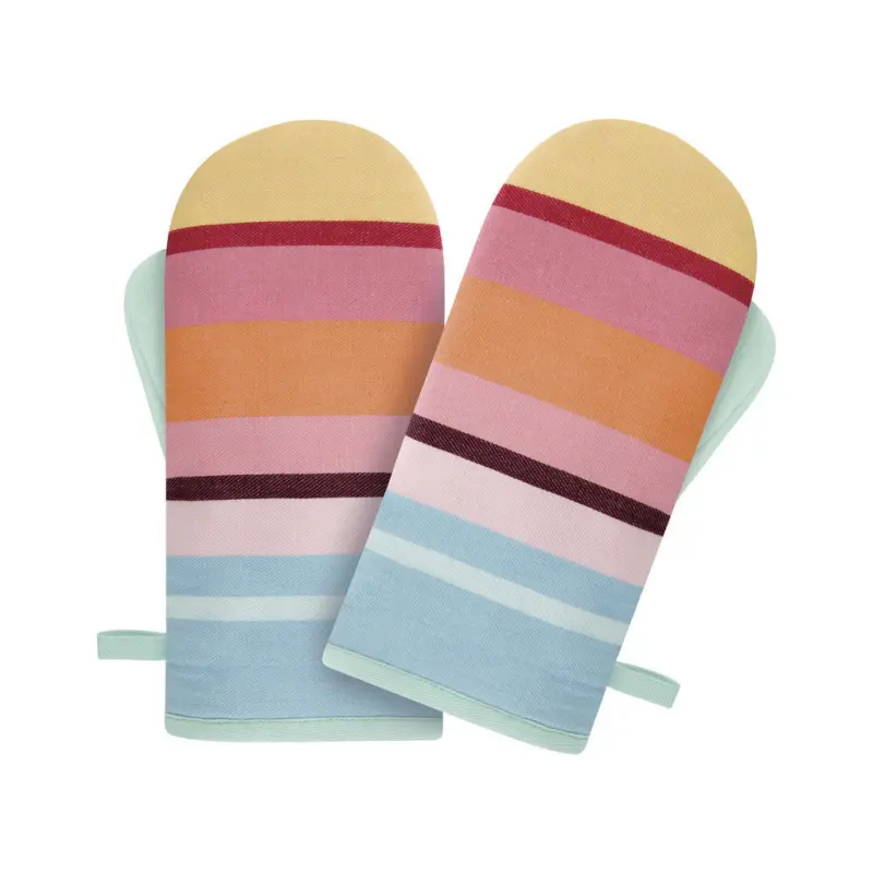 Ofenhandschuh Hellrosa, Pastellblau