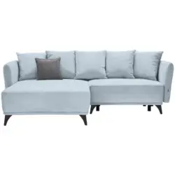 Ecksofa in Chenille T&uuml;rkis 172/255 cm