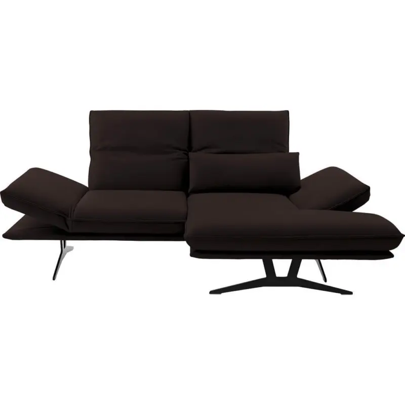 Ecksofa in Echtleder Dunkelbraun 210/130 cm