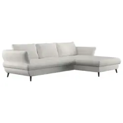 Ecksofa in Velours Creme