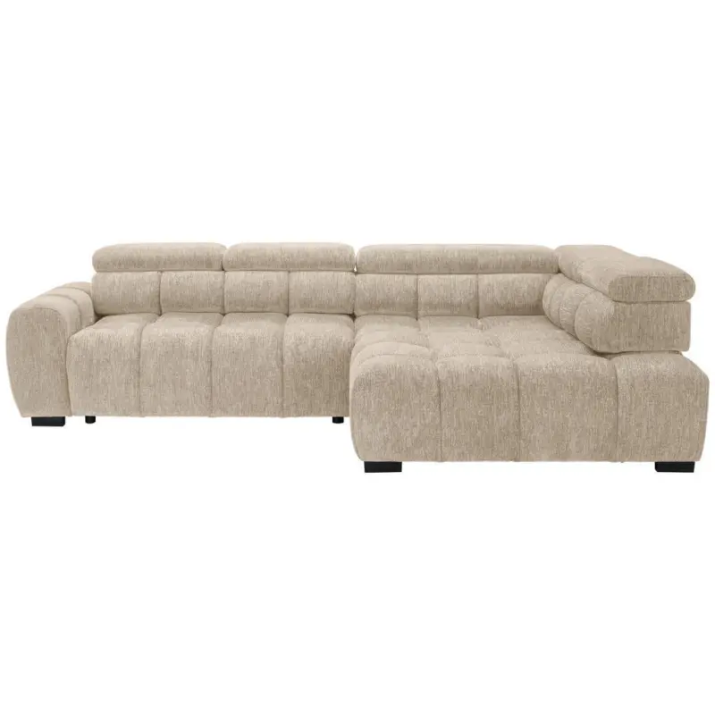 Ecksofa inkl. Funktionen in Webstoff Beige 297/205 cm