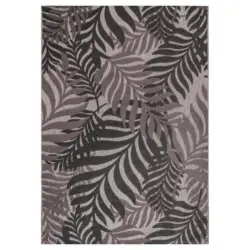 Outdoorteppich 60/110 cm Floral Grau