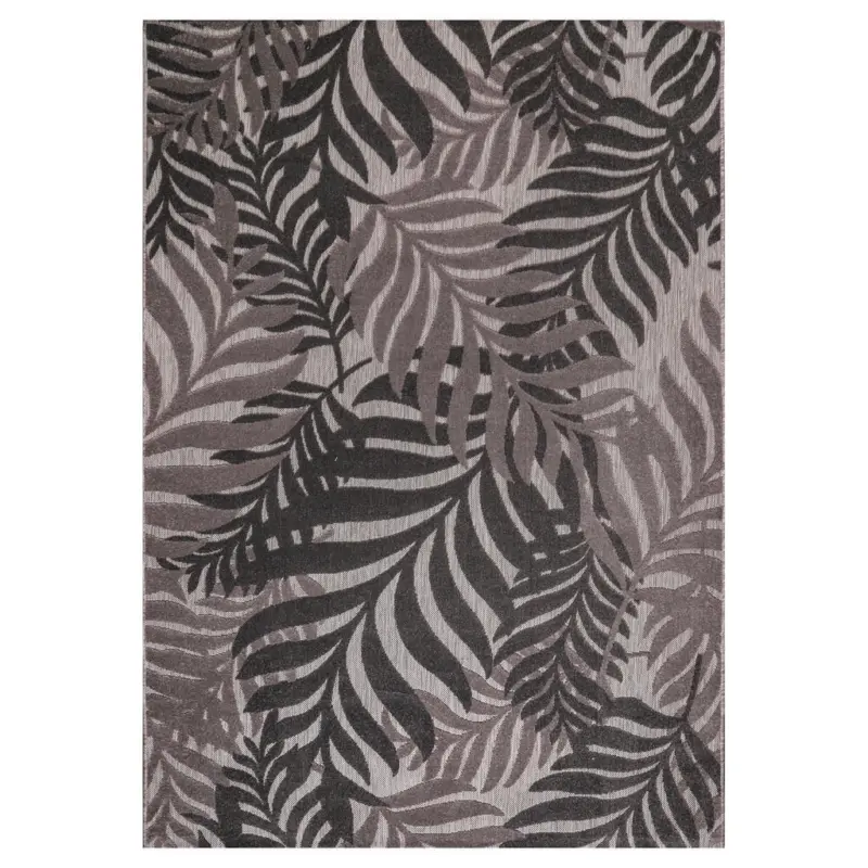 Outdoorteppich 60/110 cm Floral Grau