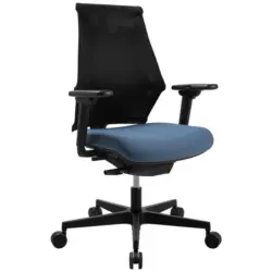 Drehstuhl in Flachgewebe Blau, Schwarz