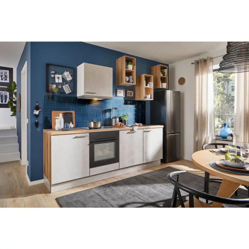 K&uuml;chenleerblock 285 cm in Sandfarben