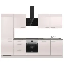 K&uuml;chenleerblock 300 cm in Schieferfarben, Hellgrau