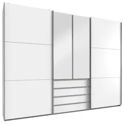 Schwebet&uuml;renschrank in Silberfarben, Wei&szlig;