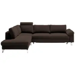 Ecksofa in Echtleder Dunkelbraun 200/281 cm
