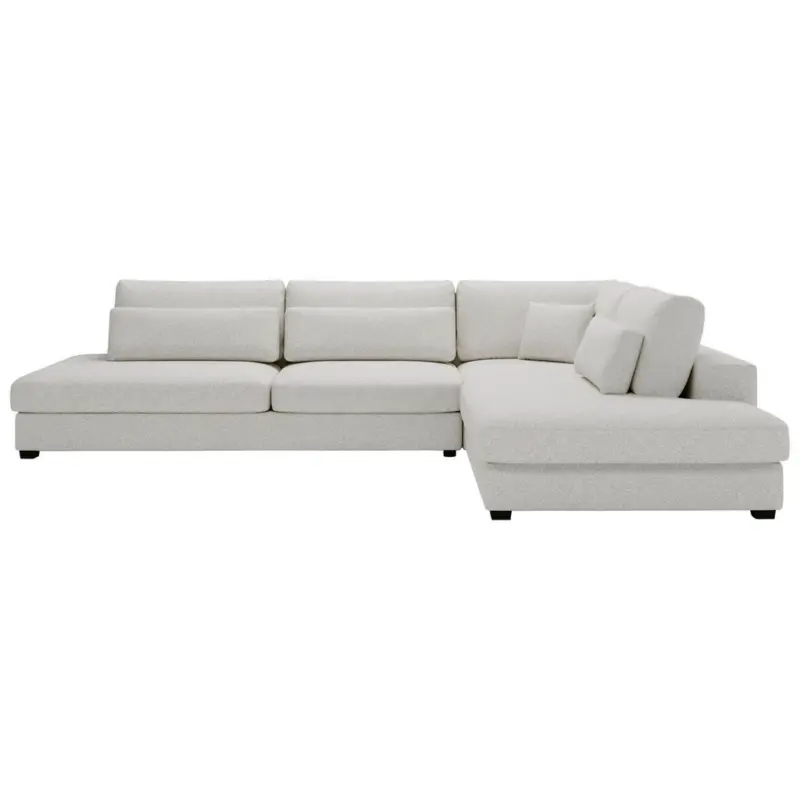 Ecksofa in Pl&uuml;sch, Boucl&eacute; Beige 332/244 cm