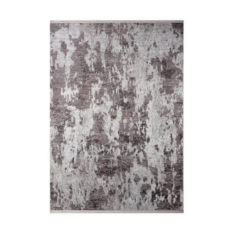 Vintage-Teppich 120/170 cm Samt Braun, Wei&szlig;