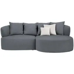 Ecksofa in Boucl&eacute; Grau 235/166 cm