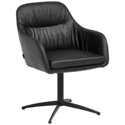 Armlehnstuhl Sitzfl&auml;che 360&deg; drehbar Echtleder