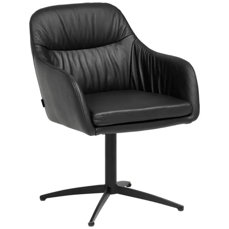 Armlehnstuhl Sitzfl&auml;che 360&deg; drehbar Echtleder