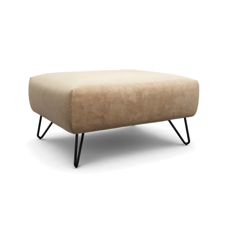 Hocker in Textil Sandfarben