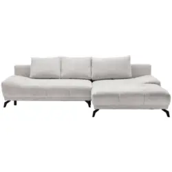 Ecksofa in Chenille Hellgrau