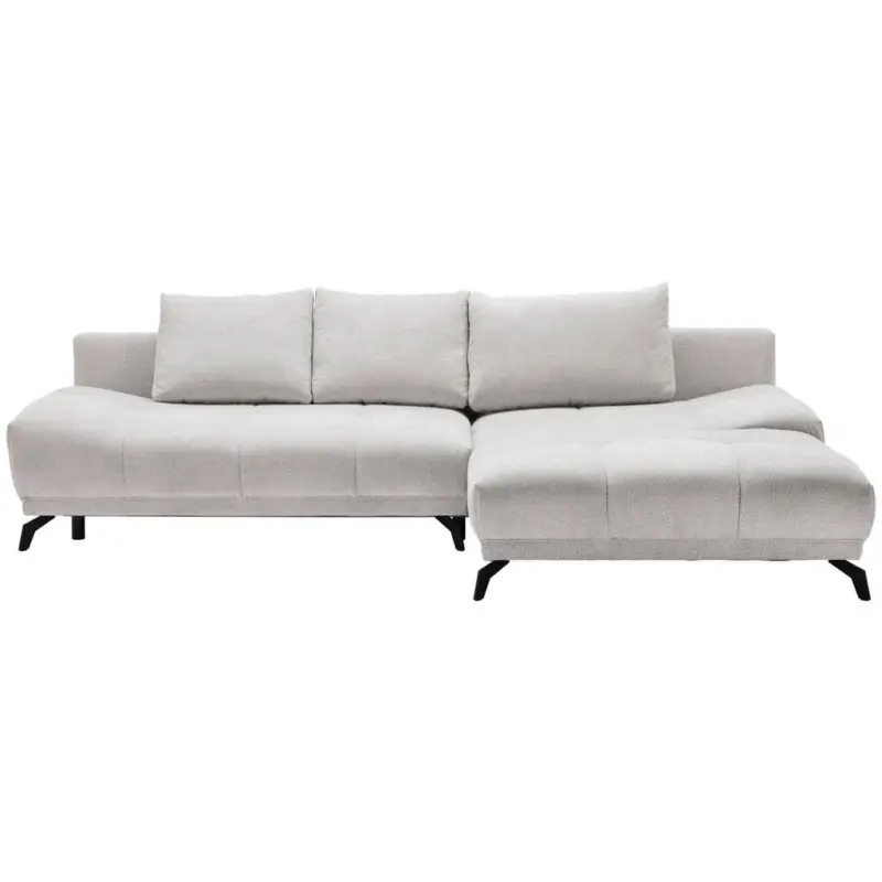 Ecksofa in Chenille Hellgrau