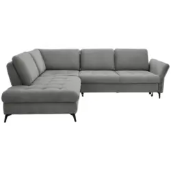 Ecksofa in Boucl&eacute; Hellgrau 233/288 cm
