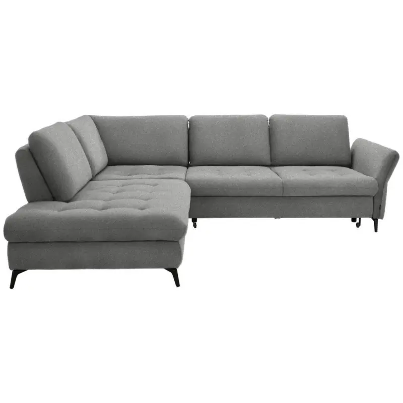 Ecksofa in Boucl&eacute; Hellgrau 233/288 cm