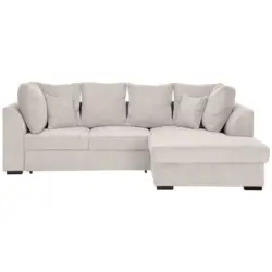 Ecksofa in Cord Beige