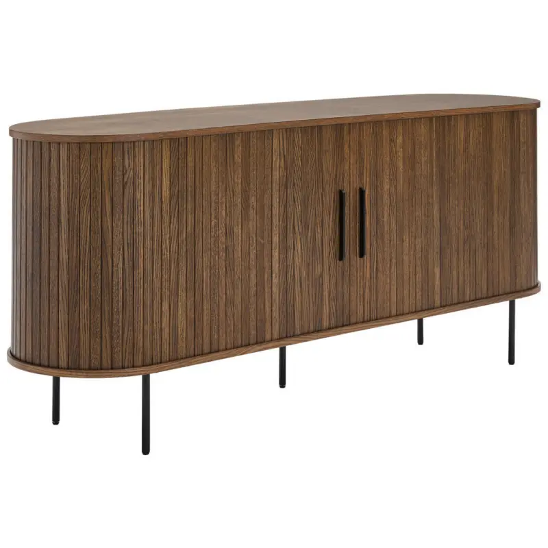 Sideboard Schwarz, Eiche dunkel 180/76/45 cm