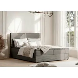 Boxbett 160/200 cm in Hellgrau