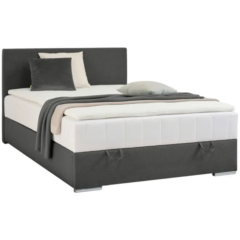 Boxbett 140/200 cm in Dunkelgrau