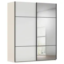 Schwebet&uuml;renschrank in Wei&szlig;, Champagner