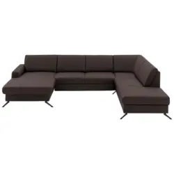 Wohnlandschaft in Echtleder Dunkelbraun