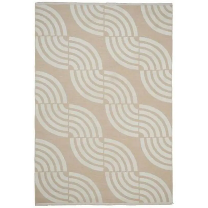 Flachwebeteppich 120/170 cm Waves Wei&szlig;, Beige