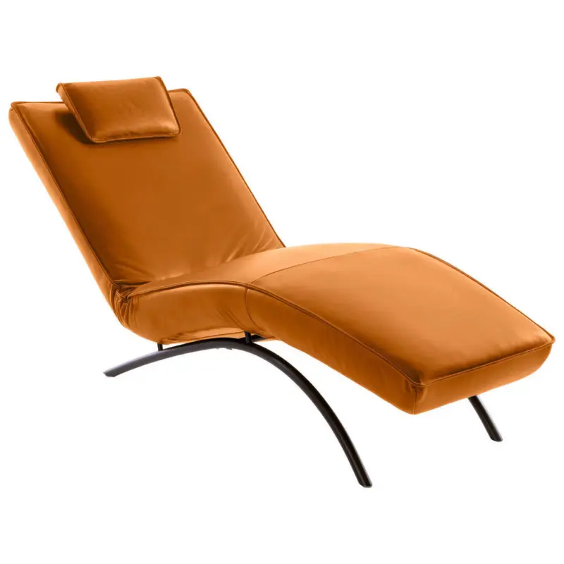Relaxliege in Echtleder Gelb
