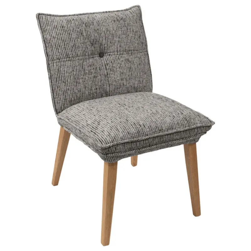 Stuhl in Holz, Textil Anthrazit, Eichefarben