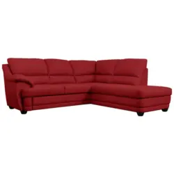 Ecksofa in Lederlook Rot 245/225 cm