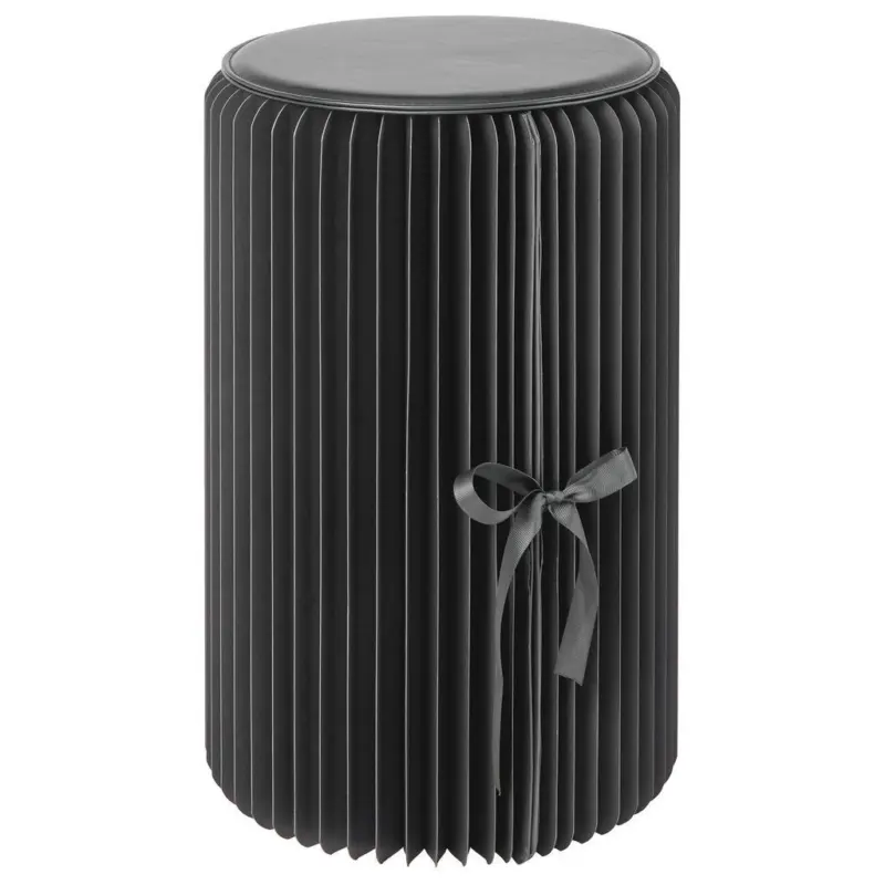 Hocker in Kunststoff, Papier, Holzwerkstoff Schwarz