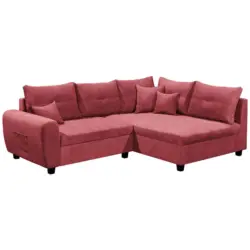 Ecksofa in Mikrovelours Beere 248/176 cm