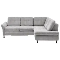 Ecksofa in Webstoff Hellgrau 242/210 cm