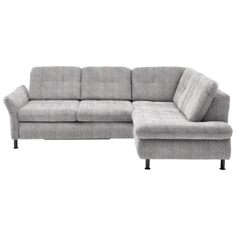 Ecksofa in Webstoff Hellgrau 242/210 cm