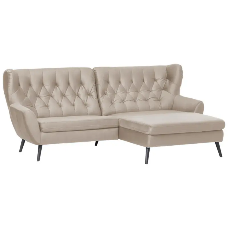 Ecksofa in Mikrofaser Beige 237/165 cm