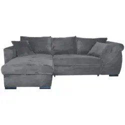 Ecksofa in Cord Dunkelgrau