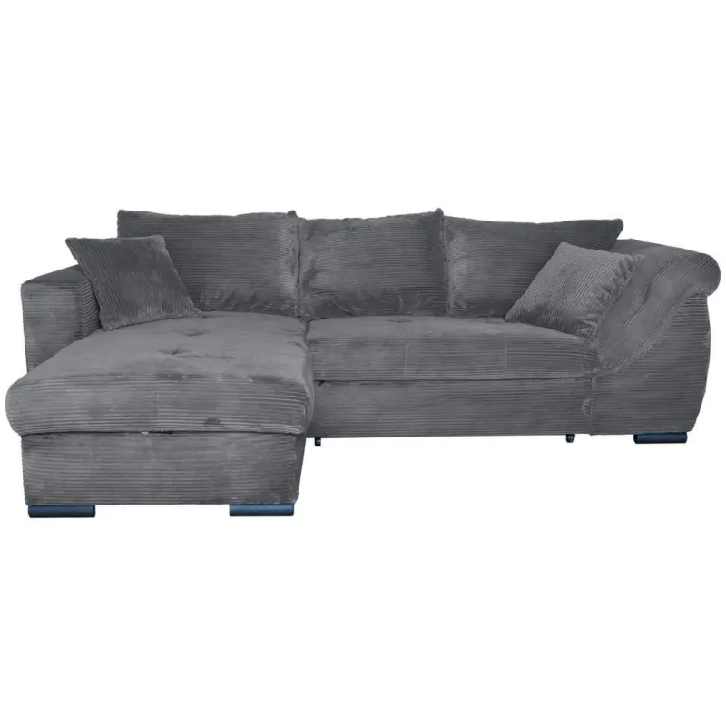Ecksofa in Cord Dunkelgrau