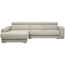 Ecksofa in Chenille Hellgrau 206/316 cm