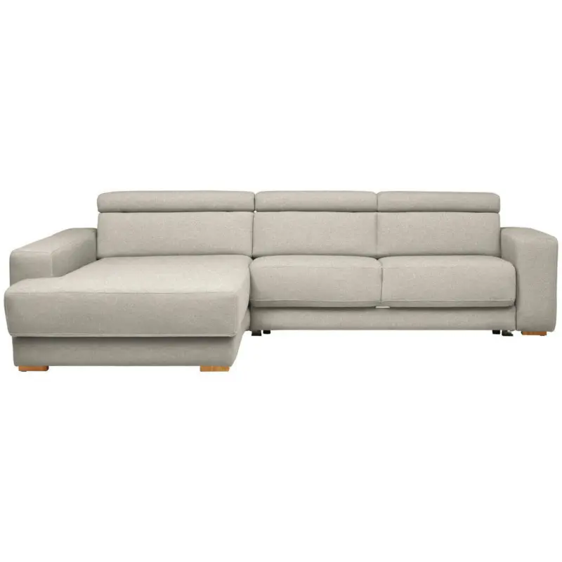 Ecksofa in Chenille Hellgrau 206/316 cm