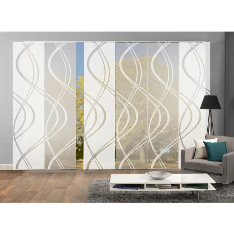 Fl&auml;chenvorhang Tiberio, 6-Tlg. in Wei&szlig; halbtransparent